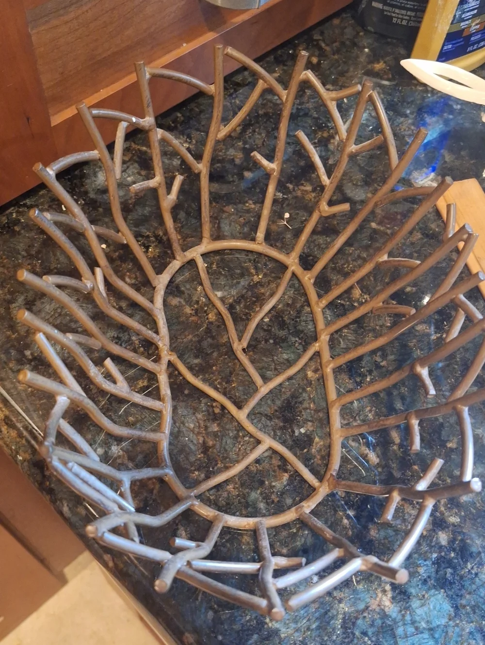 Decorative  Heavy Metallic Branch Fruit Bowl - Brown Tone
